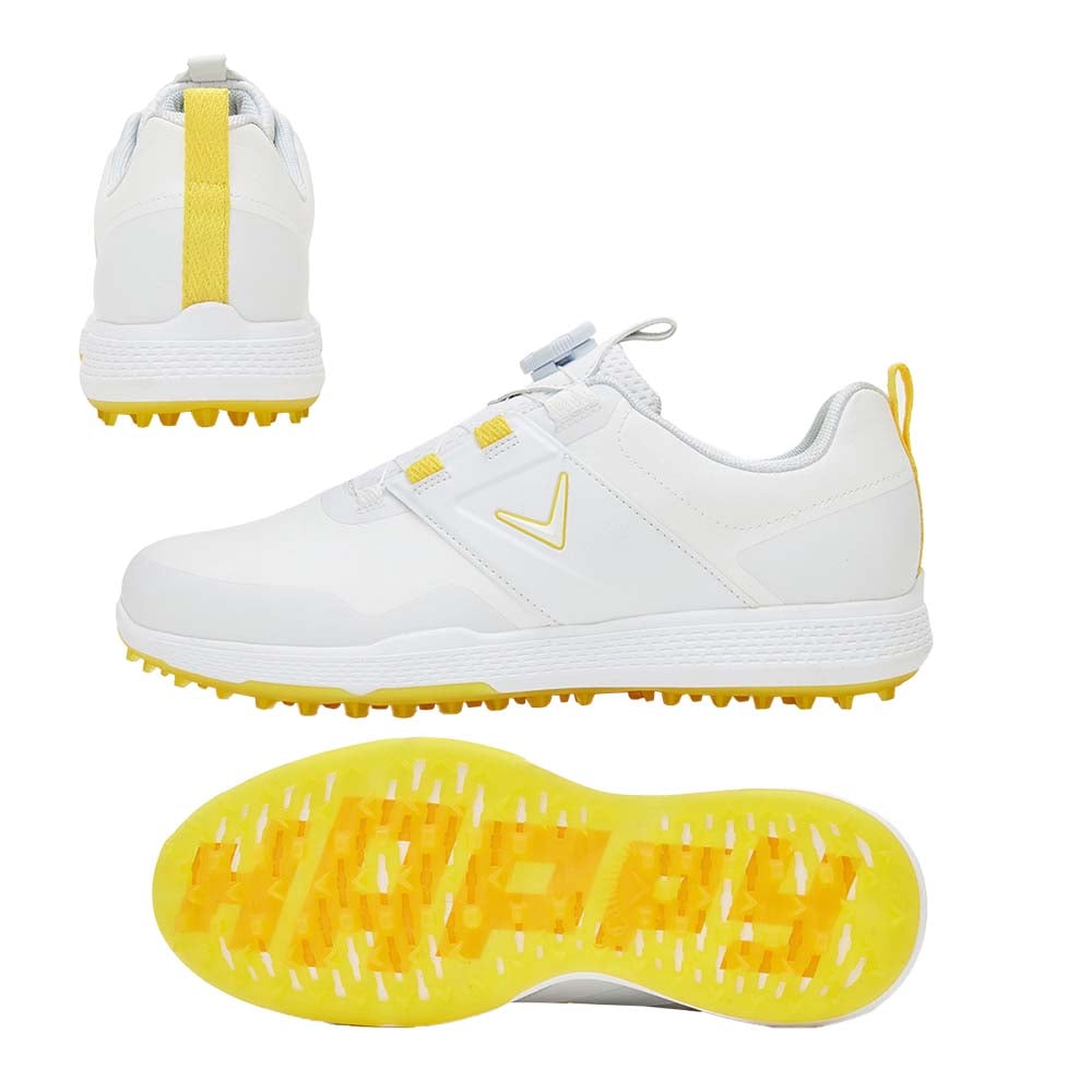 シェブネオン スパイクレスシューズ ホワイト/イエロー C25986120 2025
