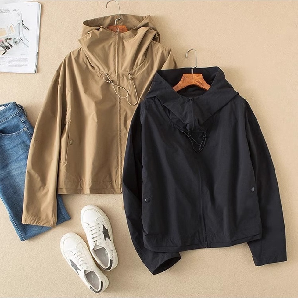 ジャケット アウター ウィンドウブレーカー フード付きジャケット フーディウィンドウブレーカー フード付き パーカー 長袖 無地 レディース かわいい 大人可愛い おしゃれ ガーリー エレガント