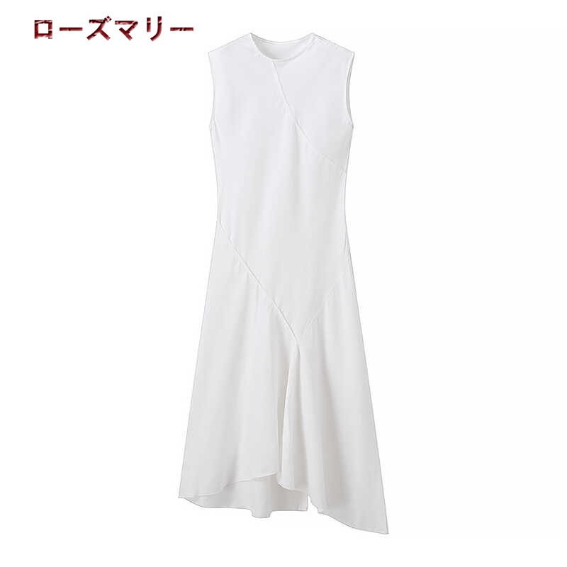 欧米風2024.05.14夏 新作 パッチワークワンピース ノースリーブワンピース ロングワンピース 無地 2405203