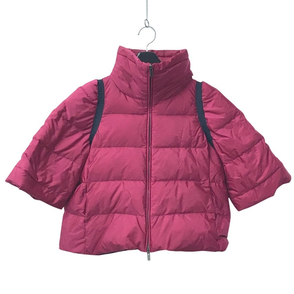 ダウンジャケット ショート ダウン ロゴ フード付き ポンチョ アパレル アウター 羽織 トップス ポンチョ ポリアミド ピンク系