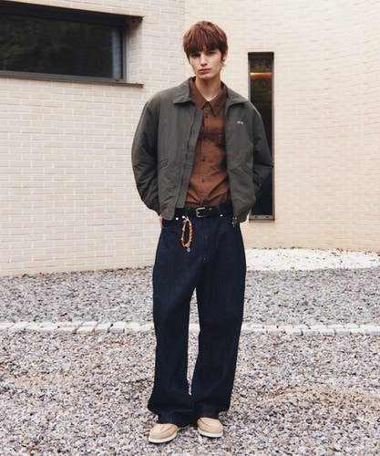 SATUR公式 RIIZEPICK! デニム Wide curved denim pants indigo