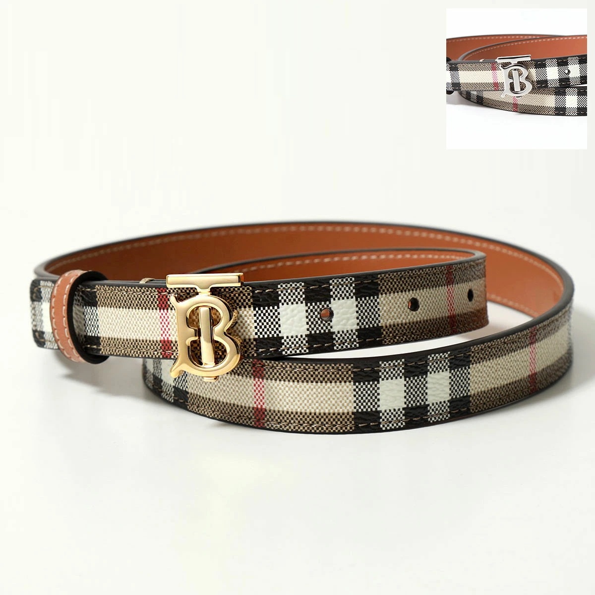 BURBERRY バーバリー ベルト LB TB BELT 20 NON RV DFC 8070407 8070408 レディース リバーシブル バーバリーチェック TBモノグラム カラー2色