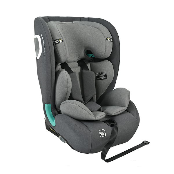送料無料!!92【トップテザー】安全基準R129 チャイルドシート ISOFIX 約15ヶ月～12歳 76～150cm ジュニアシート 調節可能 洗える ベビーシート 出産祝い 車【ダークグレー+グレ
