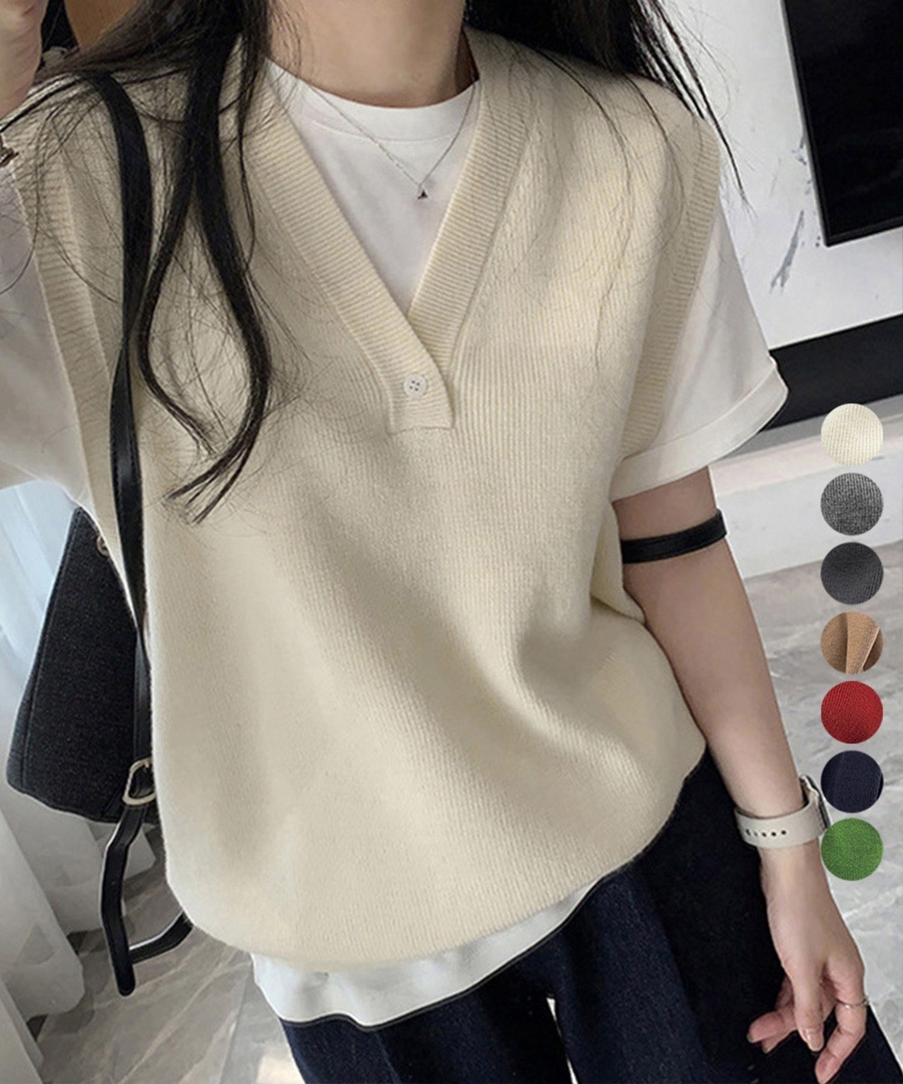 国内即納 ニットベスト レディースチョッキ 重ね着 21SHANGYI-083 4,623円
