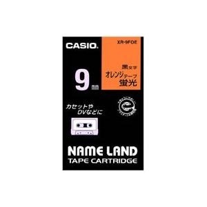 (業務用50セット) カシオ CASIO 蛍光テープ XR-9FOE 橙に黒文字 9mm