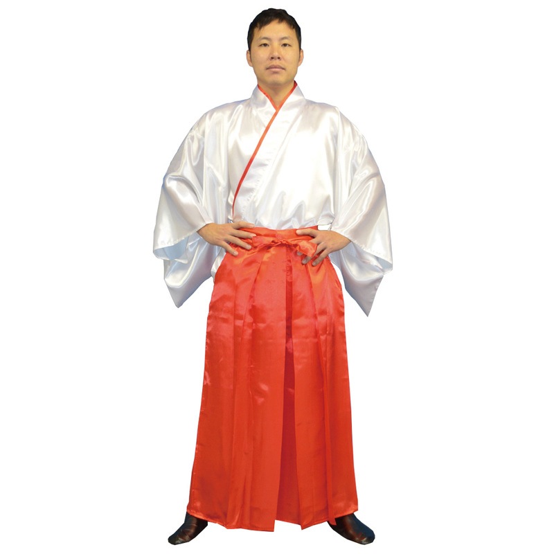 コスプレ 仮装 カラフル袴セット 赤 【 コスプレ 衣装 ハロウィン 仮装 コスチューム パーティーグッズ 時代劇 メンズ 大人用 男性用 和風 余興 】