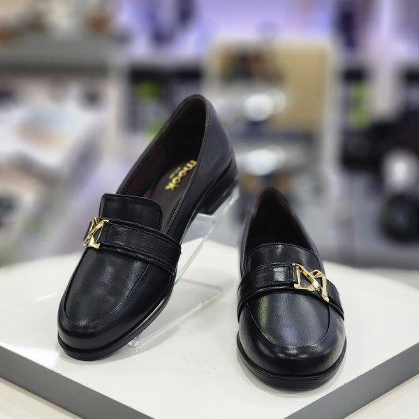 女性ゴールドバックルモールドローファーシューズ 3CM 516-322159