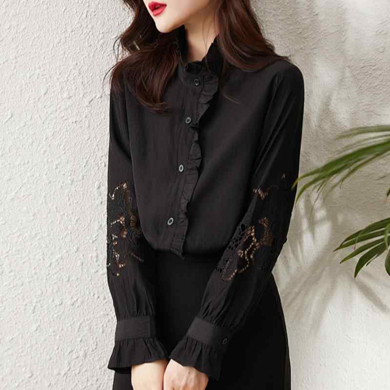 シフォンブラウス シャツ フリルシャツ 大きいサイズ 長袖 春秋 フェミニン エレガント 上品 トップス ノーブル オフィス ビジネス 学校行事 万能コーデ レディース マザー 婦人服 5,528円