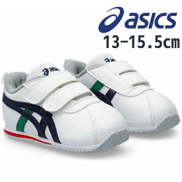 アシックス キッズシューズ すくす ベビー靴 スニーカー コトラ ベビー SL 白 男の子 ベビーシューズ 女の子 子供靴 1144A382 107 ホワイト/ダークネイビー ローカット ベルクロ 送