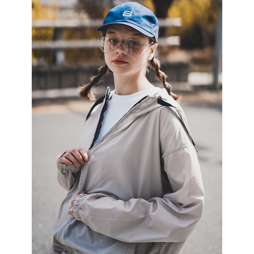 WV PROJECTピクニックライトフードジャケットチェックベージュKMOT7475