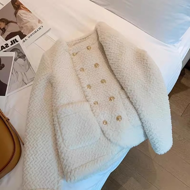 アウター コート ショートコート ピーコート 長袖 前開き ダブルボタン ポケット ショート丈 もこもこ かわいい 大人可愛い きれいめ シンプル 上品 ラフ おしゃれ かっこいい カジュアル レトロ 9,535円