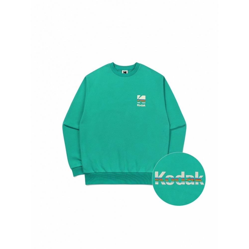 コダックアパレルレインボーセミオーバーフィットスウェットシャツグリーン