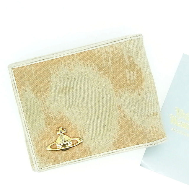 三つ折り財布 /Ｗホック財布 オーブ ホワイト ベージュ 中古