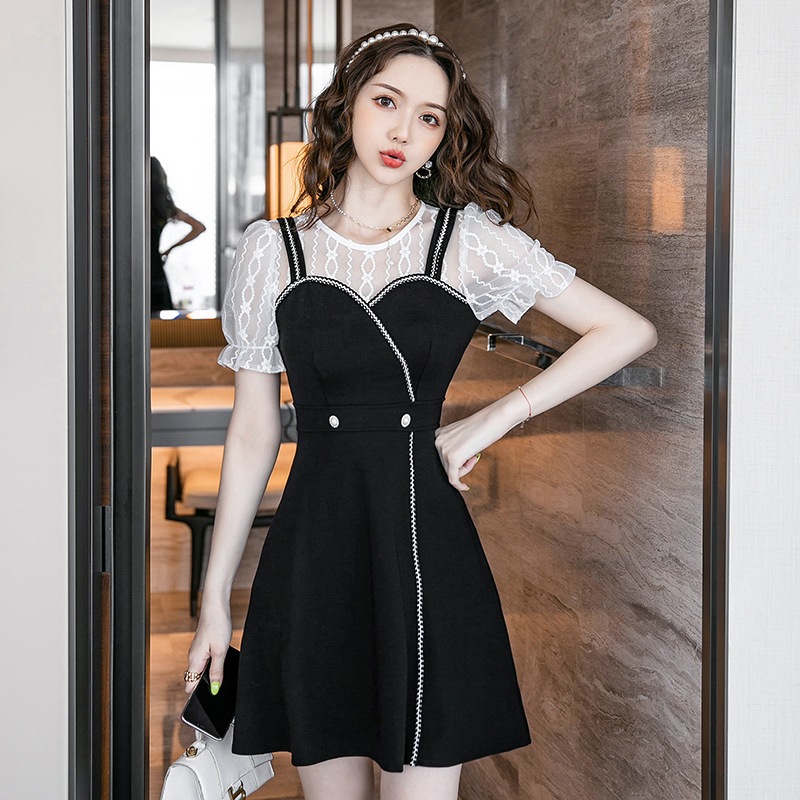 22可塩可甘レースは偽の2つのワンピースをつなぎ合わせます ニットワンピ 素晴らしい価格 Vivalafocaccia Com