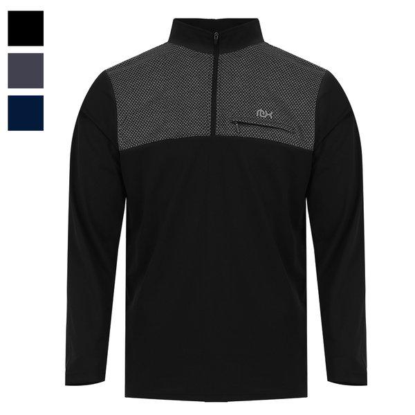 男性シグナルハーフジップ登山長袖Tシャツ FRX-TSA-372-ブラック