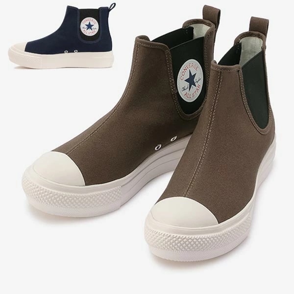 オールスター PLTS サイドゴア ハイカット light PLTS SIDEGORE hi ダークネイビー ブラウン 軽量 厚底