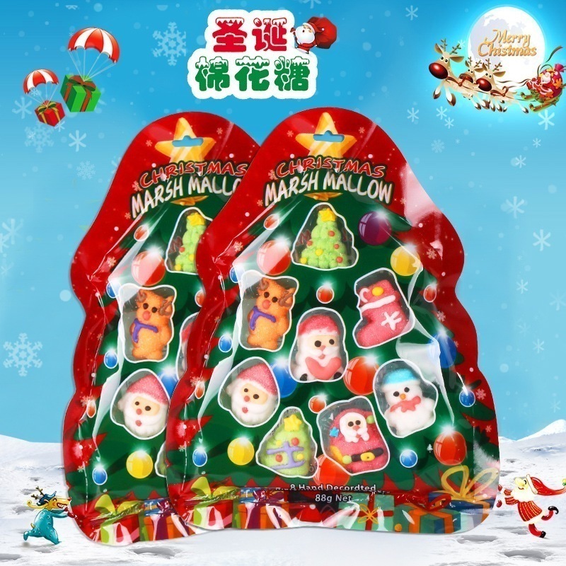88g クリスマスキャンディ サンタクロース クリスマスツリー マシュマロ 子供用 おやつ クリスマスギフト お菓子 大人 子供 誕生日プレゼント