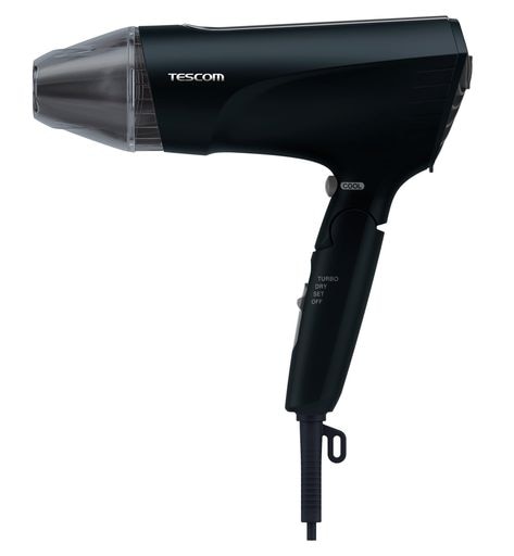 テスコム ヘアドライヤー プロテクトイオン 折りたたみ 大風量 速乾 軽量 ラク抜きプラグ SPEEDOM ブラック TID2400B-K