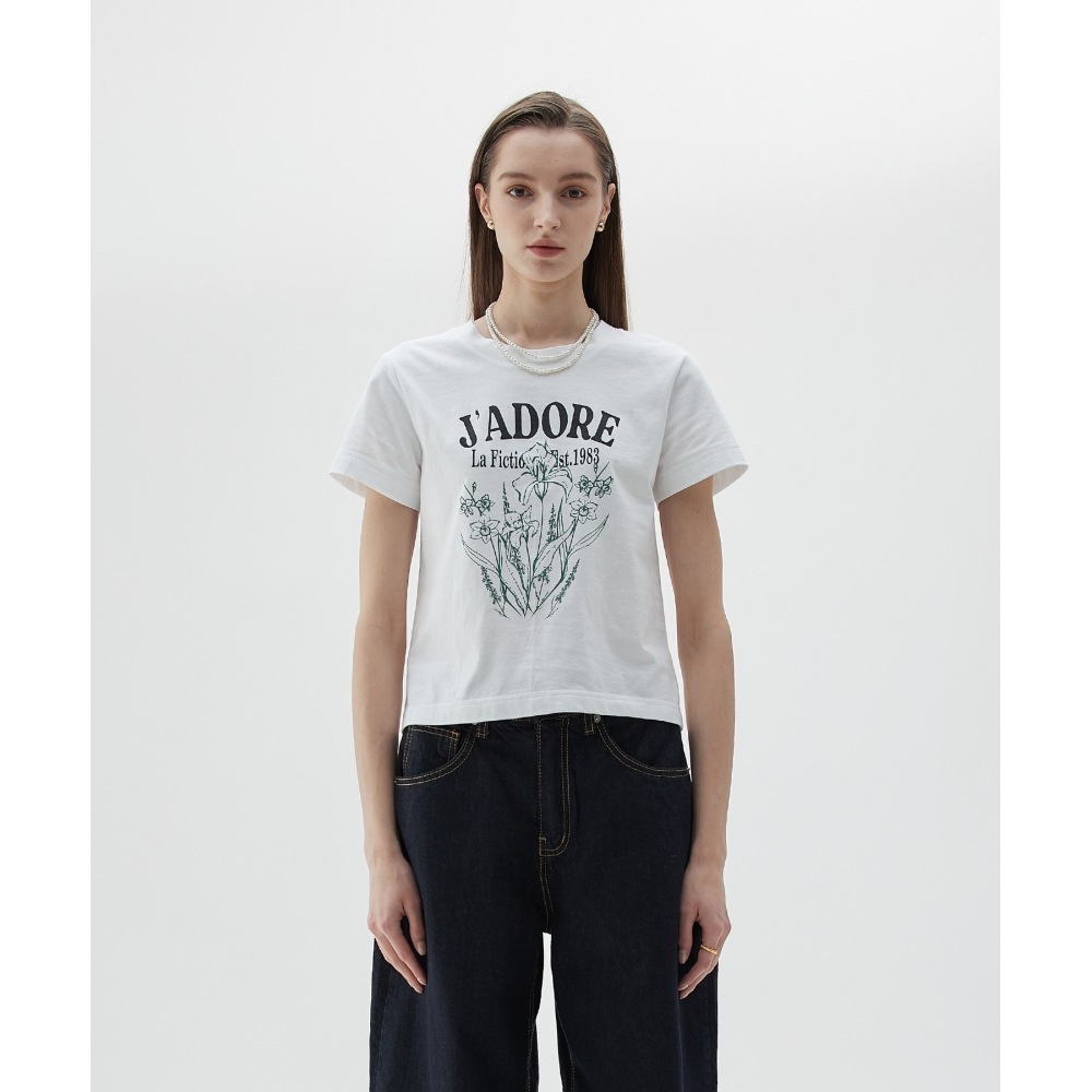 LARTIGENT 5/19 배송 LY FLOWER Tシャツ(ホワイト)