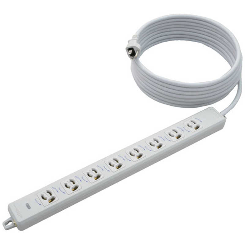 明工社　明工 横形OA用抜け止め接地タップ8コ口 ランプ マグネット付 VCTF5m接地プラグ付　MR7908TJ5