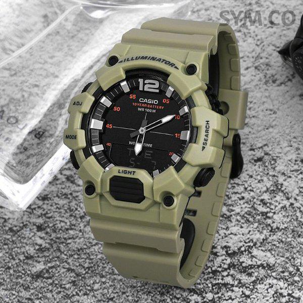 HDC-700-3A3 テレメモ アナデジ 軍人 スポーツ メンズ ウレタン 時計 d