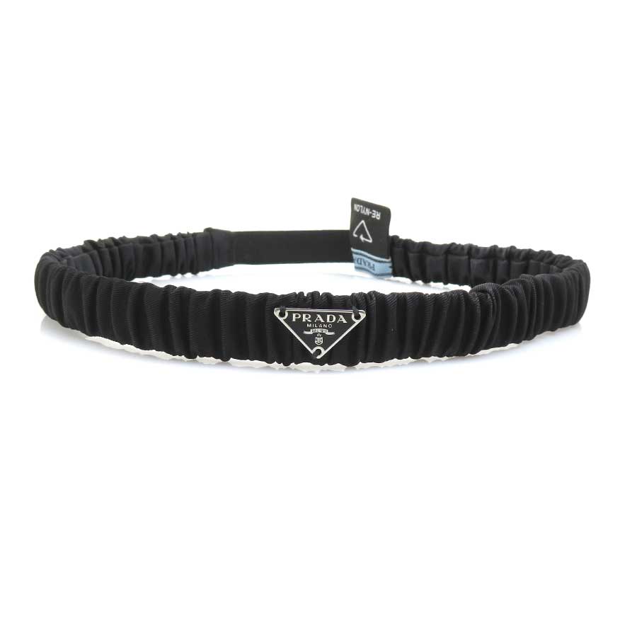 プラダ PRADA カチューシャ ヘッドバンド ナイロン ブラック レディース 56514i