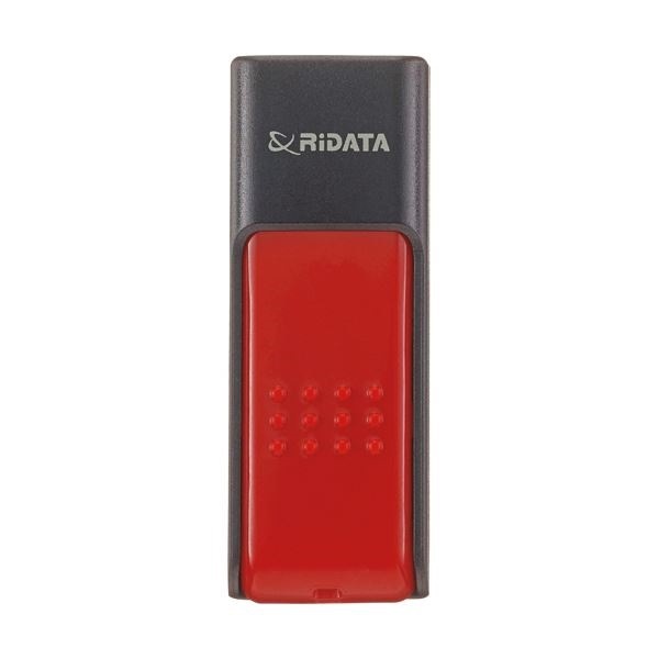 （まとめ）RiDATA ラベル付USBメモリー8GB ブラック/レッド RDA-ID50U008GBK/RD 1個5セット