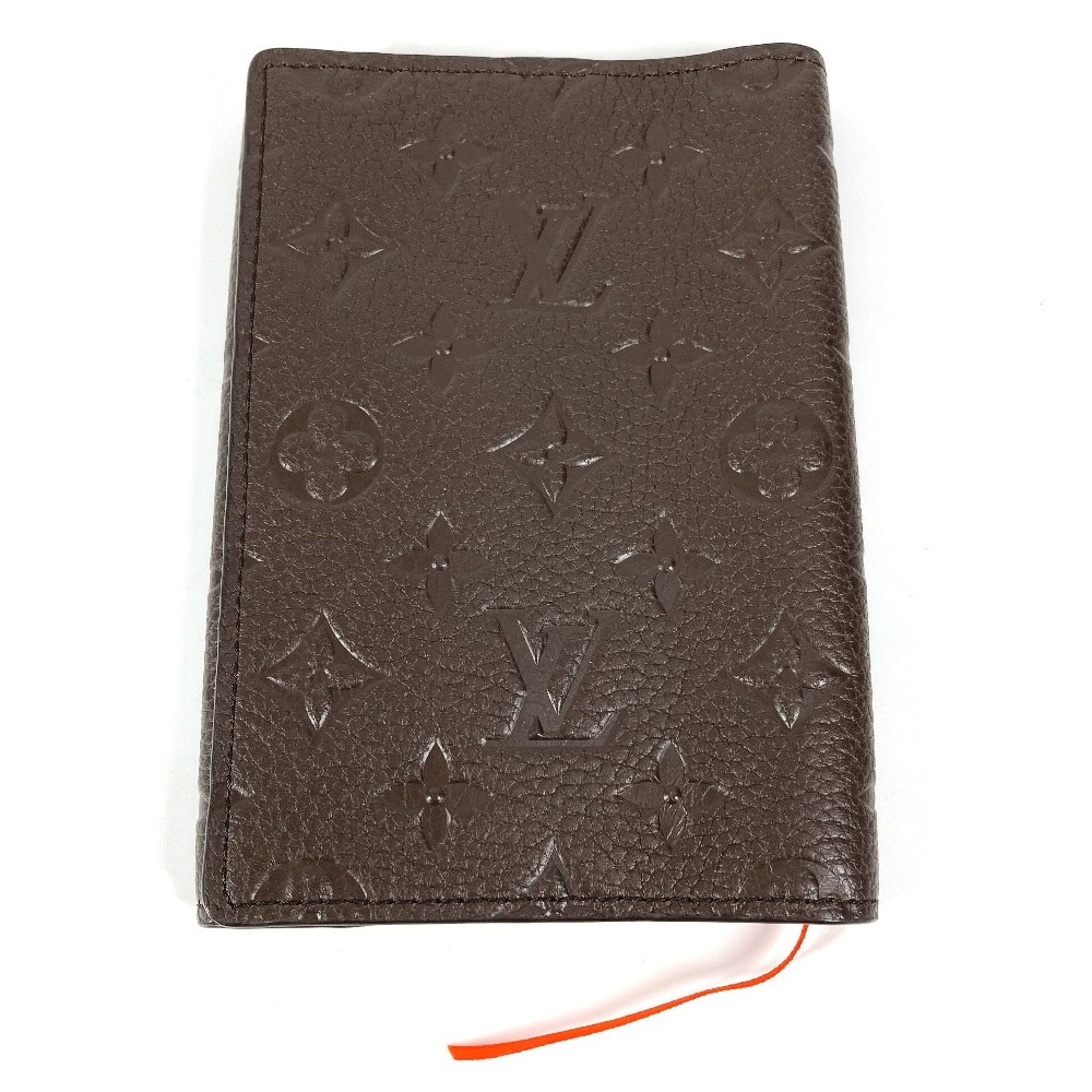 ノートカバー GI0711 3つ折り ブックカバー モノグラムアンプラント ロゴ 本 ステーショナリー ケース モノグラムアンプラントレザー ブラウン