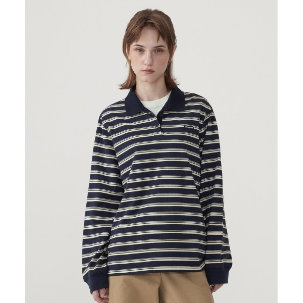 COVERNAT 女性用ストライプラグビーロングTシャツネイビー 11,682円