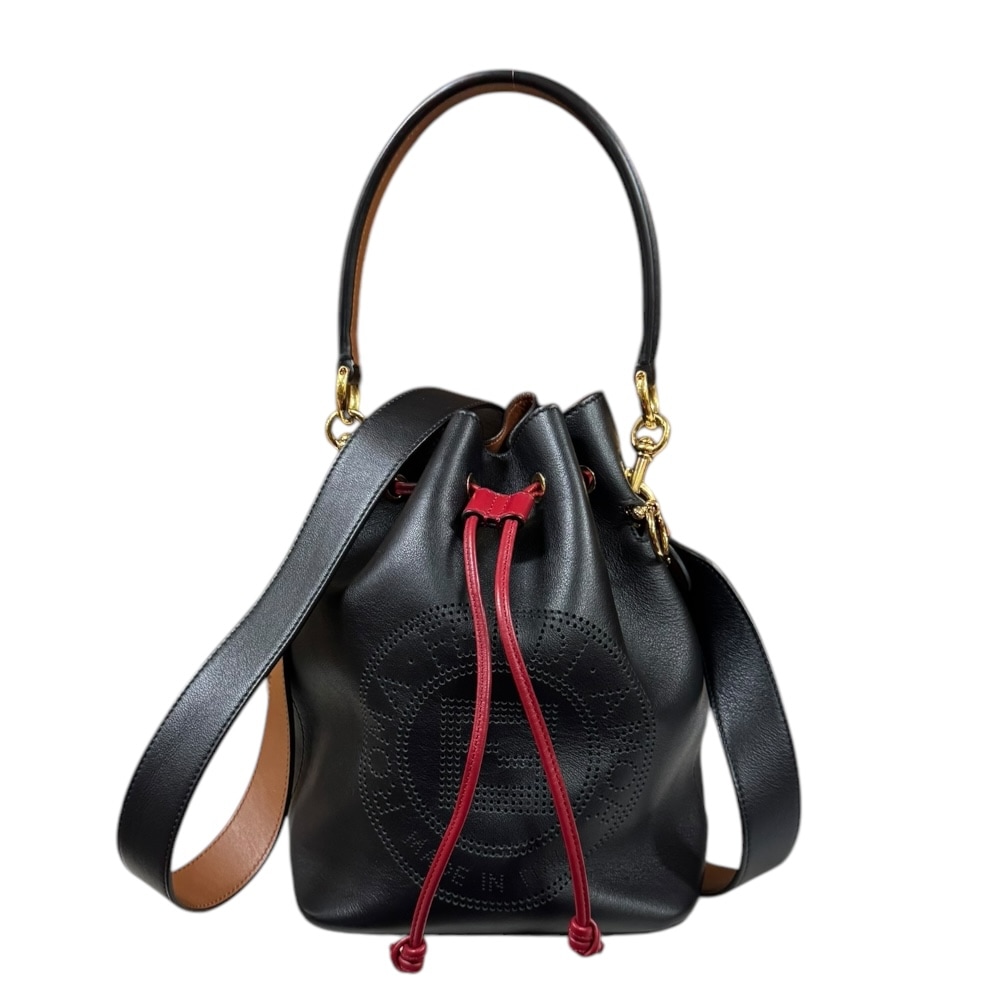 フェンディ モントレゾール ショルダーバッグ レザー 8BT309 ブラック FENDI 中古