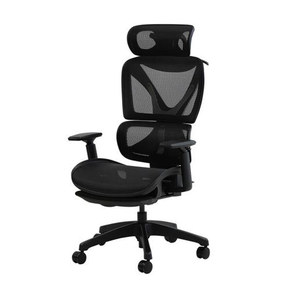 Netforce DX-1HR-BK-W-BK ブラック ダイナミクスエックスチェア マットブラックフレーム ヘッドレスト・ハンガー付き メーカー直送