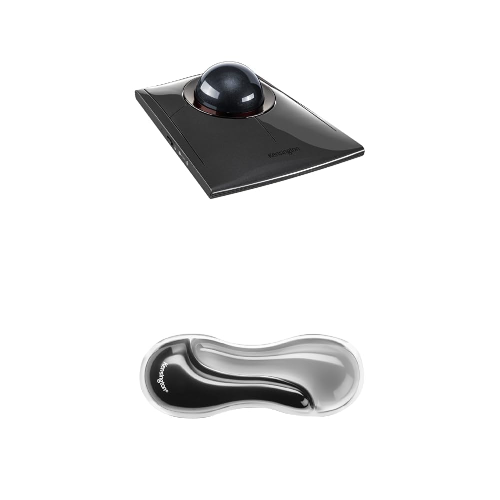【Amazon.co.jp限定】kensington ワイヤレストラックボール・リストレストセット （SlimBlade Pro グレー+リストレスト Duo Gel グレー）