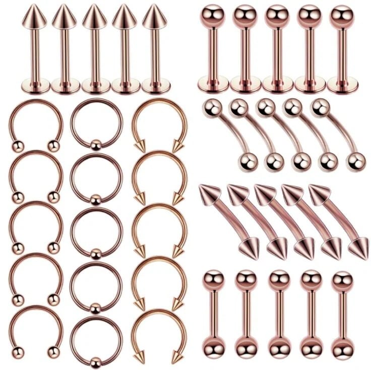 【1つ買うと10つ無料】16G 40枚セット ピアス ボディピアス 片耳用軟骨ピアス サージカルステンレス128