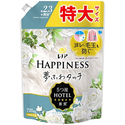 他サイト： レノア ハピネス 夢ふわタッチ 柔軟剤 ホワイトティー 詰め替え 720mLの商品画像