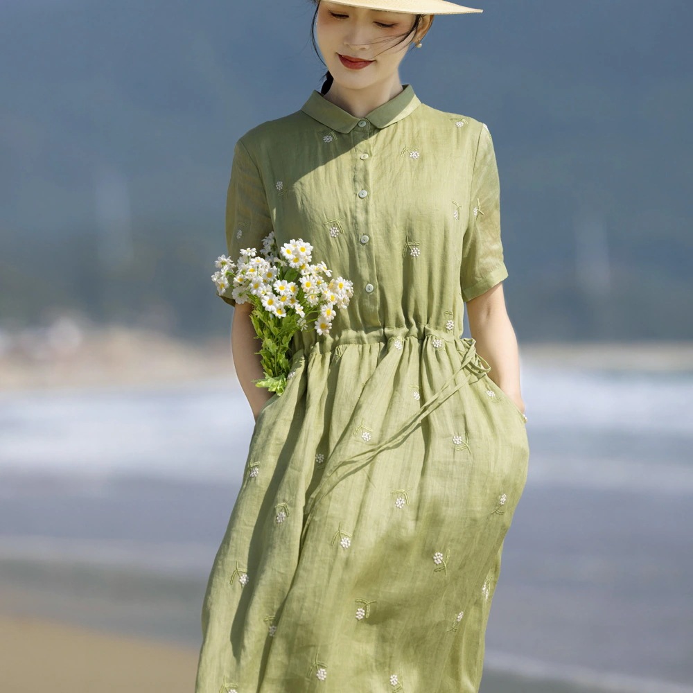 【急速出荷!】2025 新作 ワンピース 夏 半袖 長袖ワンピース ロングワンピース ロング シフォンワンピ ベアワンピ レースワンピ ドレス パーティードレス2025夏のラミー刺繍中のミッドレング