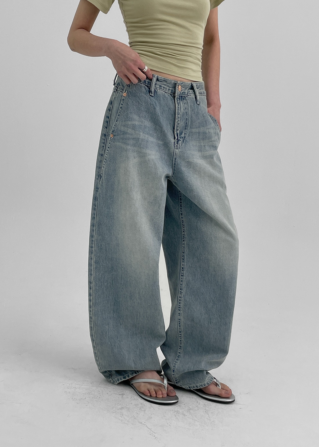 ロプトウォッシュワイドデニムパンツ