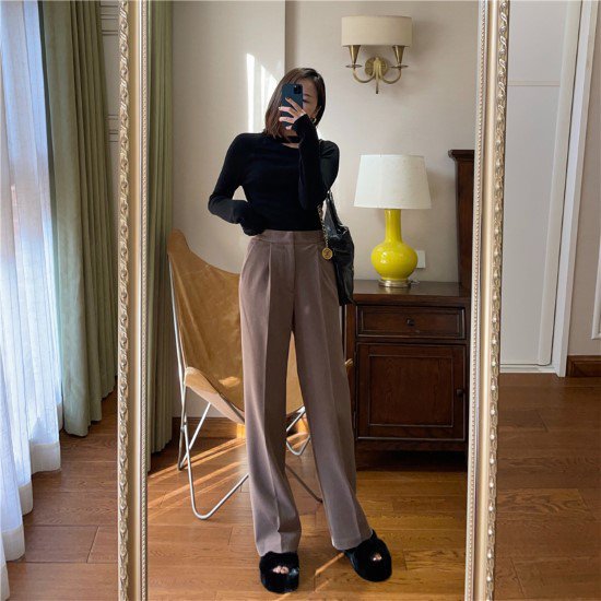 ワイドレッグパンツ レディース パンツ ボトムス 長ズボン シンプル 無地 きれいめ カジュアル 通勤 オフィス お出かけ ストレートパンツ センタープレス ワイドレッグパンツ レディース ボトムス