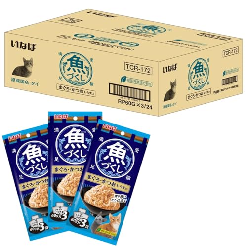 いなば 魚づくし まぐろ・かつお しらす入り キャットフード 60g×3袋×24個