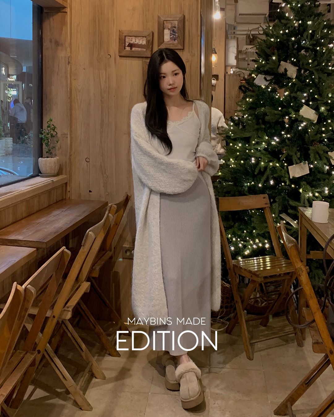 [MADE]リンジーロングニットカーディガン韓国ファッション レディース