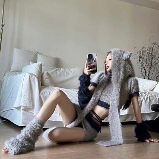 2024 新作 （5点セット）ふわふわ猫ちゃん コスプレ ギャル 制服 誘惑 セクシーランジェリー