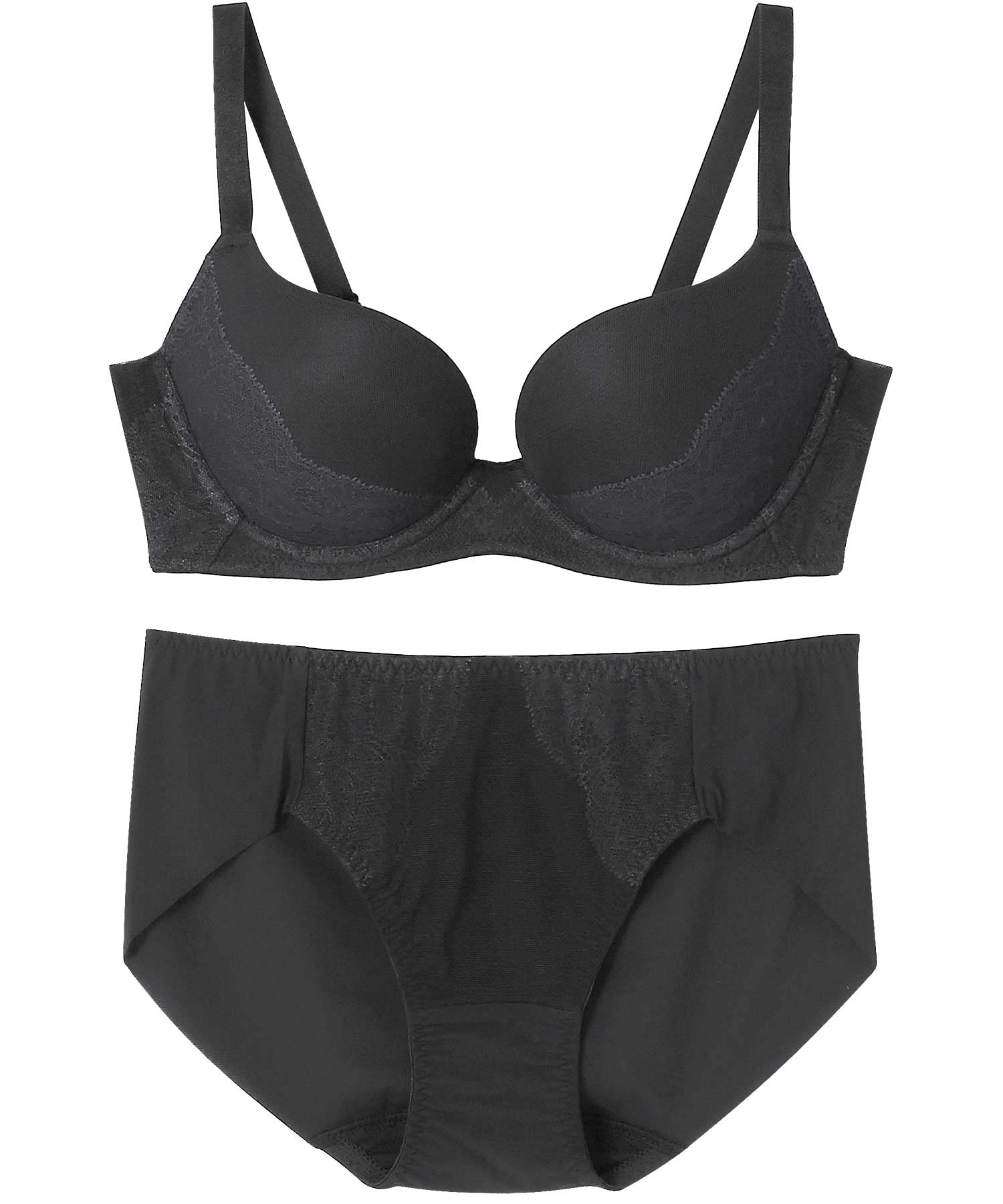 [アンフィ] ブラジャー ショーツセット モールドカップ 谷間をつくる 脇～背中の段差ができにくい 【ブラショーツセット】 ブラ ショーツ BCC301 レディース BL E70 4,749円