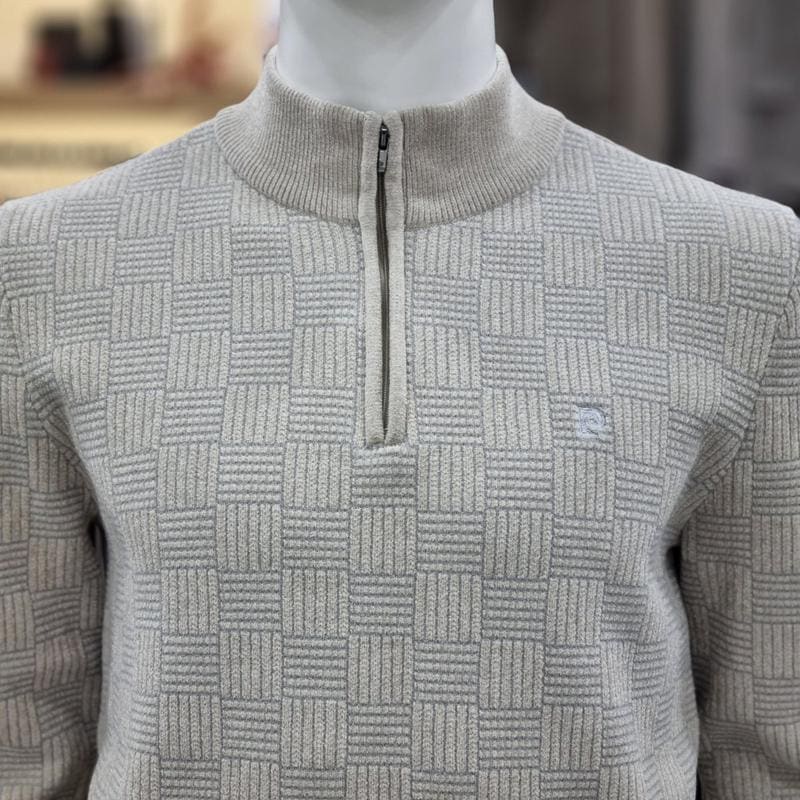 四角組織シェニールハーフジップセーターPPKR490382_SH