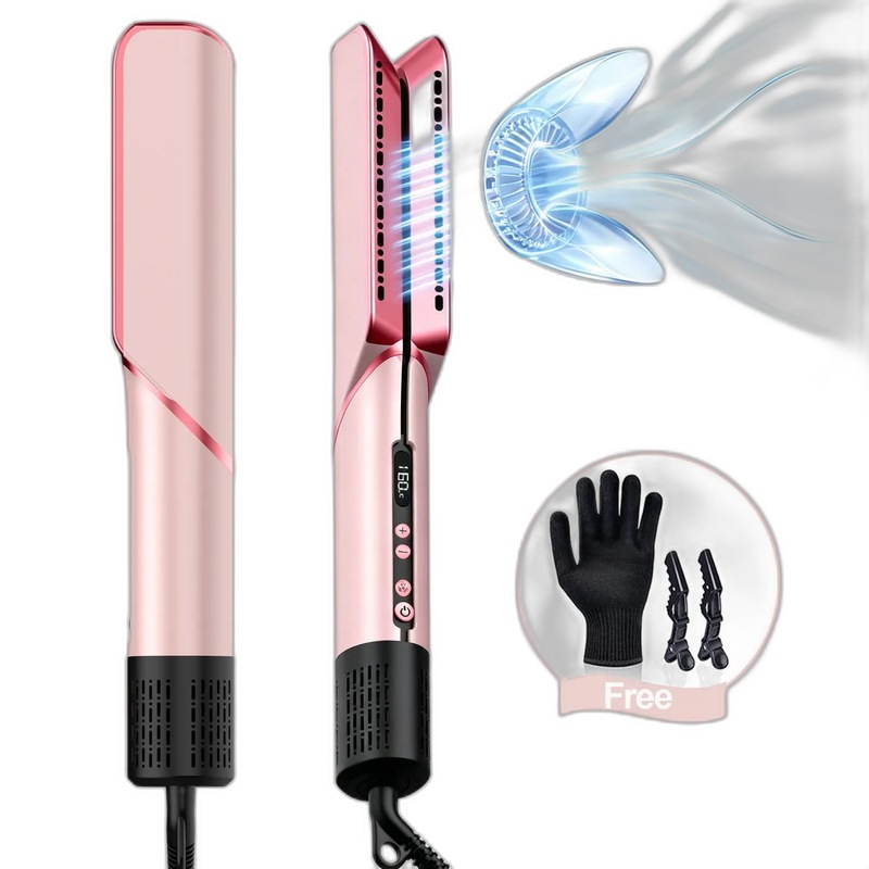 乾かしながらスタイリングできる2in1ヘアアイロンブラシ ドライヤー機能付き