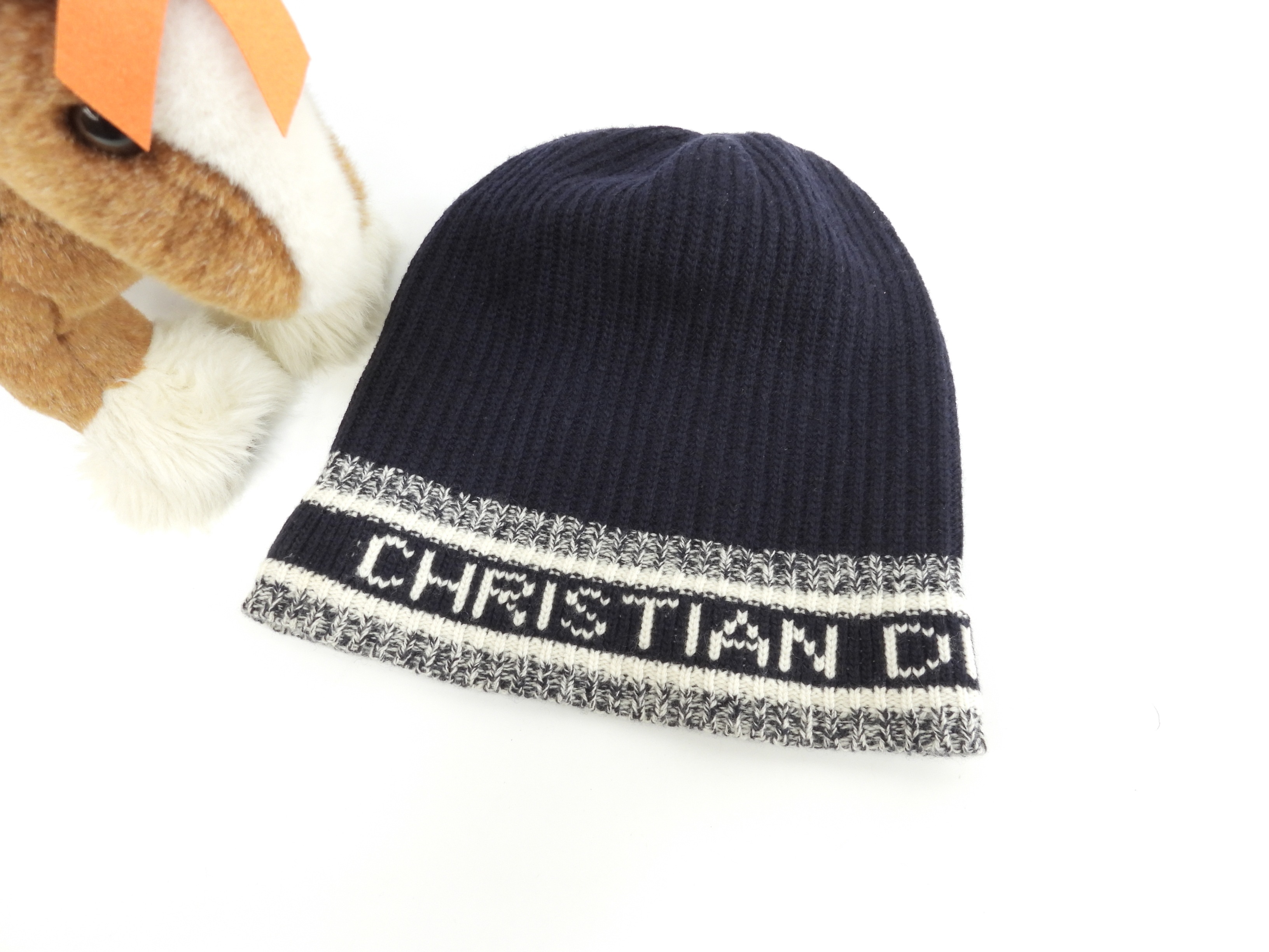 ニット帽 ロゴ ウール70%カシミア30% ヘッドウォーマー 帽子 極美品@ 5 29,120円