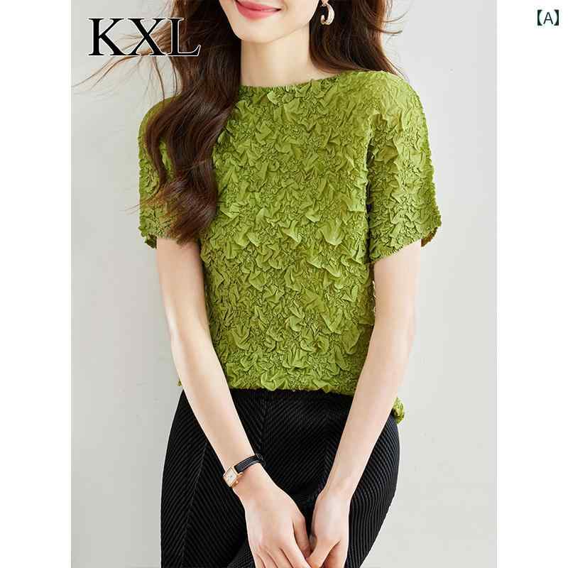 トップス レディース おしゃれ 上品 通勤 オフィス カジュアル 夏 服 スタイリッシュ 半袖 Tシャツ 美しく て シャツ