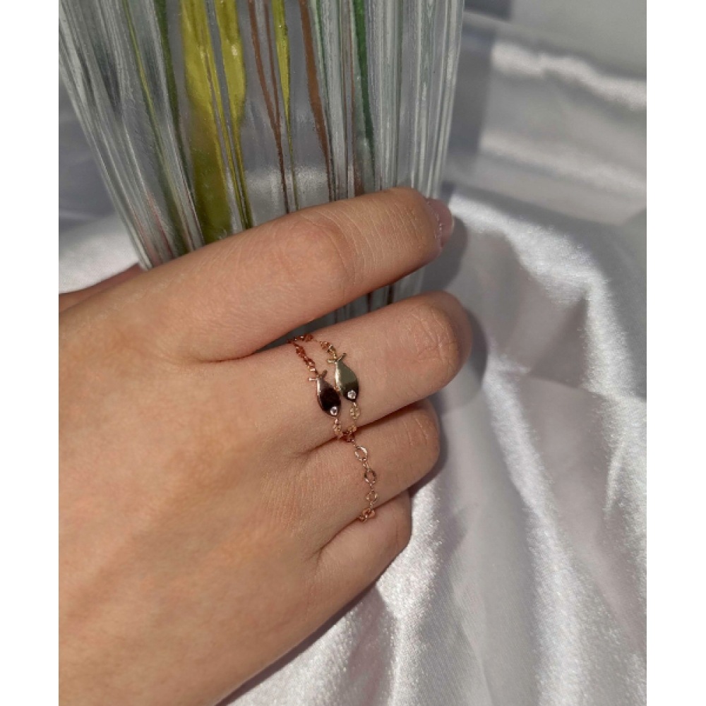 ヘレンジュエリー 14K フィッシュクローバーチェーンリング