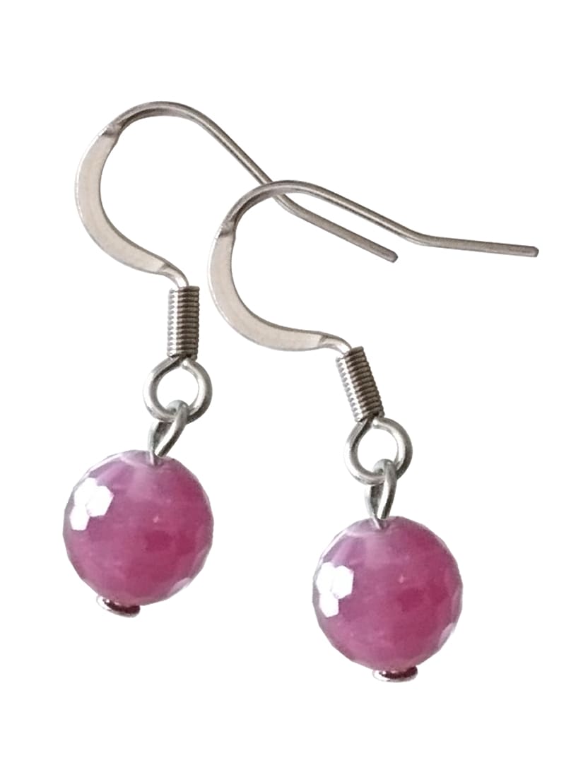 【ピアス】7月誕生石 ルビー 6mm アフリカ産 天然石 サージカルステンレス製フックピアス 金属アレルギー対応（アクセサリー ジュエリー パワーストーン 日本製）