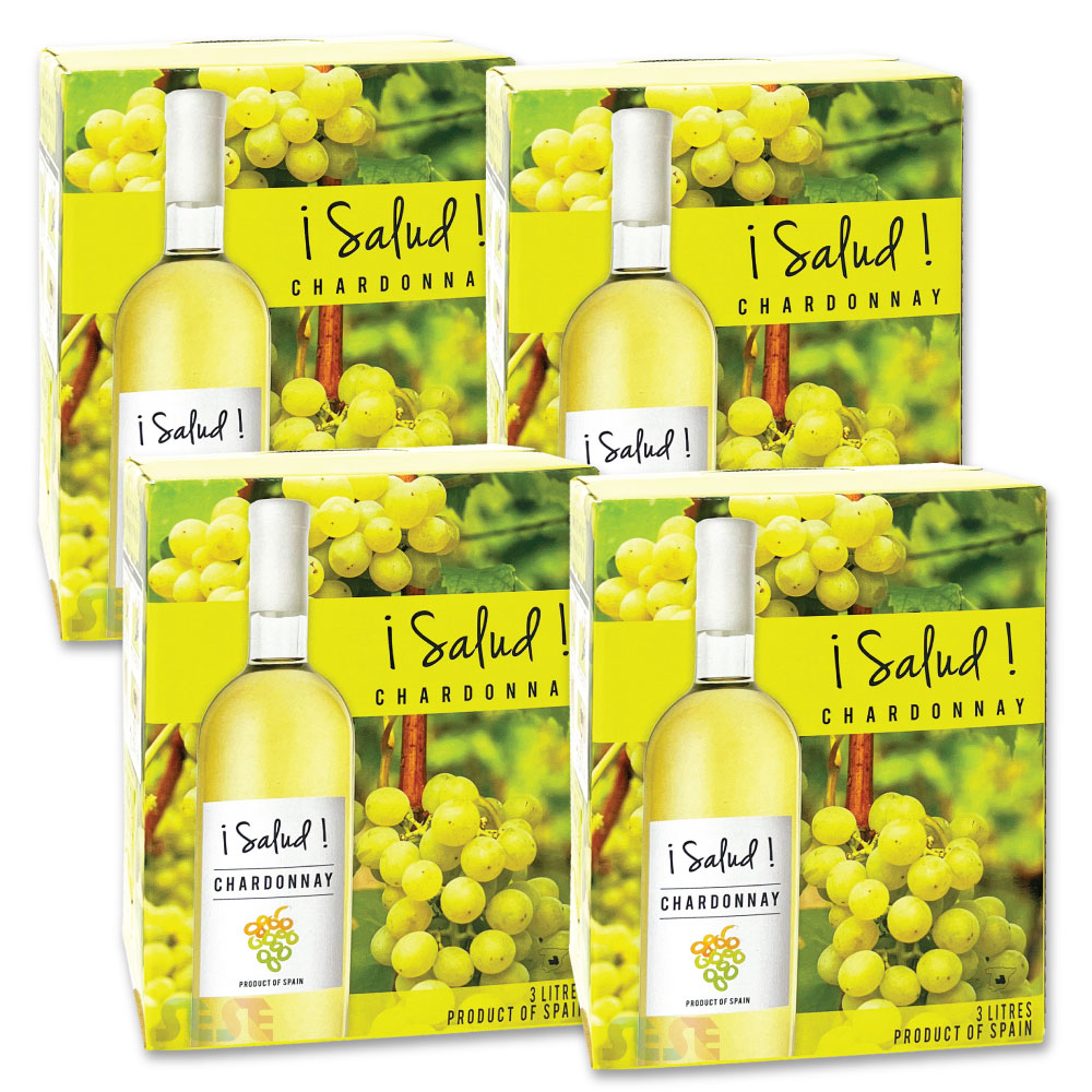 サルー! シャルドネ スペイン産 箱ワイン 4個セット 3L 白 / ホワイト 大容量 業務用 コスパ