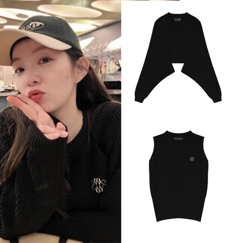 [REDVELVET アイリーン着用][韓国人気女性アイドル着用]ニットセットアップ 様々な演出が可能なボレロセットアップ 韓国ファッションスタイル