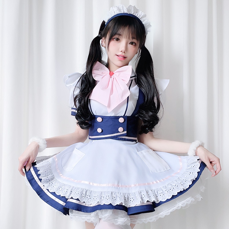 日本のコスプレ衣装 ロリータ ロリータ プリンセススカート メイド服 カフェメイド服 かわいい 柔らかい女の子